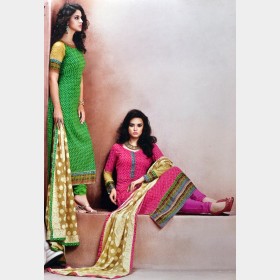 JoyVijoy’s Fashionable Cotton Salwar Kamiz and Dupatta with Ornamental Accessories
